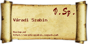 Váradi Szabin névjegykártya